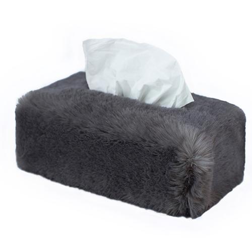 Faux Fur Tissue Box Cover, Square or Rectangle by Evelyne Prelonge