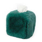 Faux Fur Tissue Box Cover, Square or Rectangle by Evelyne Prelonge Paris Tissue Box Evelyne Prelonge Alpine Green Square 