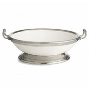 Tuscan Pewter and Ceramic Serving Bowl with Handles by Arte Italica Dinnerware Arte Italica Large 
