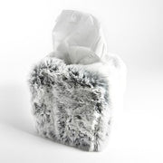 Faux Fur Tissue Box Cover, Square or Rectangle by Evelyne Prelonge Paris Tissue Box Evelyne Prelonge Glacier Square 