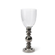Giovanna Large Fluted Pewter and Glass Hurricane Candle Holder, 22" h by Arte Italica Candleholder Arte Italica 