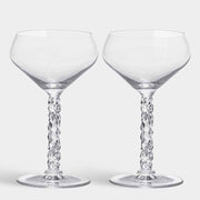 Carat Crystal Coupe Glass 8.4oz, Set of 2 by Lena Bergström for Orrefors Stemware Orrefors 