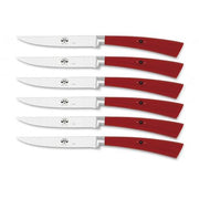 No. 643 Plenum Steak Knives with Red Lucite Handles, Set of 6 by Berti Steak Knife Berti 