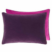 Cassia 24" x 18" Decorative Velvet Throw Pillow by Designers Guild Throw Pillows Designers Guild Aubergine & Magenta 