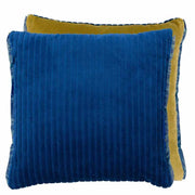 Cassia Cord 17" x 17" Square Velvet Throw Pillow by Designers Guild Throw Pillows Designers Guild Indigo - Blue 