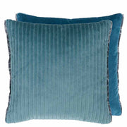 Cassia Cord 17" x 17" Square Velvet Throw Pillow by Designers Guild Throw Pillows Designers Guild Mist - Turquoise 