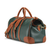 Chellington Holdall Bag by Tusting Duffel Bag Tusting Green & Tan 