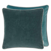 Corda 17" x 17" Square Corduroy Throw Pillow by Designers Guild Throw Pillows Designers Guild Cadet - Blue 