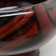 Czechoslovakian Maroon and Black Console Bowl and Candlesticks, 4.5" Loetz 