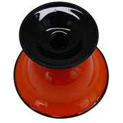Czechoslovakian Tango Orange Pedestal Art Glass Bowl, 6" x 4.5" h. Amusespot 