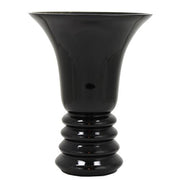 Czechoslovakian Black Art Deco Glass Vase, 8.5" Amusespot 