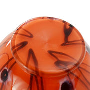 Kralik Orange Art Glass Vase with Black Handles, 6.75" Vases Amusespot 