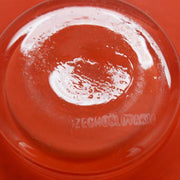 Czechoslovakian Red Art Glass Bowl with Enameled Decor, 8" Amusespot 