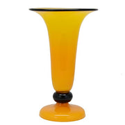 Czechoslovakian Yellow Art Glass Vase, 8" Amusespot 