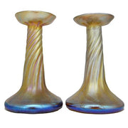 Favrile Candle Lamp Base or Candlestick by Louis Comfort Tiffany, Pair Amusespot 