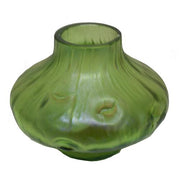 Loetz Rusticana Green Art Glass Vase, 3" Loetz 