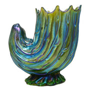 Loetz Iridized Blue Neptun Decorative Shell or Vase, 6" Loetz 