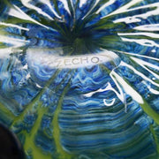 Loetz Ausfuehrung 134 Green and Blue Covered Bowl with Ball Feet Loetz 