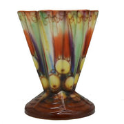 English Art Deco Melville Ceramic Vase by T. Lawrence, 8.5" h. Amusespot 