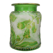 Moser Art Nouveau Gilded Cameo Art Glass Vase, 6.5" Amusespot 