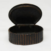 Antique 19th Century Hinged Gutta Percha Snuff or Pill Box Box Amusespot 