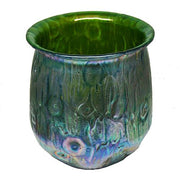 Antique Loetz Iridized Rusticana Crete Green Art Glass Vase, 7 1/8" h. Vases Loetz 