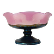 Loetz Art Glass Console Bowl Pink and Blue Set with Candlesticks, Ausfuehrung 226 c. 1925 Candle Holders Loetz 