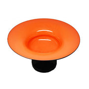 Czechoslovakian Tango Orange Fruit or Console Art Glass Bowl, 10" Bowls Amusespot 