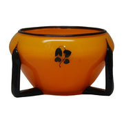 Antique Loetz Small Enamelled Yellow Orange Art Glass Bowl by Dagobert Peche, 3" Loetz 