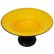 Czechoslovakian Tango Yellow Fruit or Console Art Glass Bowl, 11.5" Bowls Amusespot 