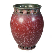 Antique Roseville Art Pottery Red Ferella Vase, 8.5" with Sticker Roseville Pottery 