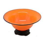 Orange Tango 11.5" Glass Centerpiece Bowl on Base Loetz 