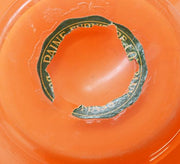 Orange Tango 11.5" Glass Centerpiece Bowl on Base Loetz 