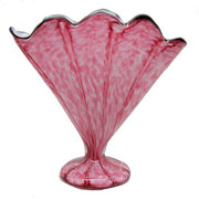 Pink Czechoslovakian 8" Glass Fan Vase Loetz 