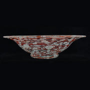 Loetz Ausfuehrung C Red and White 'Snowflake' Art Glass Bowl, 9.5" Loetz 