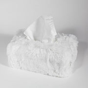 Faux Fur Tissue Box Cover, Square or Rectangle by Evelyne Prelonge Paris Tissue Box Evelyne Prelonge White Rectangle 