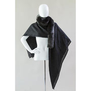 Faux Fur and Cashmere Square Stole or Shawl by Evelyne Prelonge Scarves Evelyne Prelonge Anthracite Grey 