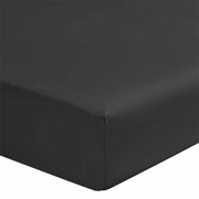 Teophile Solid Color Organic Sateen Fitted Sheet by Alexandre Turpault Bedding Alexandre Turpault Twin Eclipse Black 