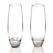Elevo Champagne Glasses, Set of 2 by ANNA New York Glassware Anna Smoke Agate 