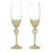 Emerson Champagne Flute Two Piece Gold Set by Olivia Riegel Glassware Olivia Riegel 