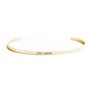 F*ck Cancer Stainless Steel Bracelet by Twisted Wares Jewelry Twisted Wares 14 Kt. Gold Plated 