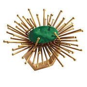 Flare Napkin Rings Set of 4 by Kim Seybert Napkin Rings Kim Seybert Emerald & Gold 