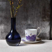 Flora High Handle Cup & Saucer, Pansy, 9 oz. by Royal Copenhagen Coffee & Tea Cups Royal Copenhagen 