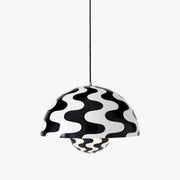 Verner Panton Classic Black and White Psychedelic Pendant &Tradition VP2 19.7" dia. 