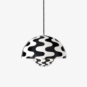 Verner Panton Classic Black and White Psychedelic Pendant &Tradition VP7 14.5" dia. 