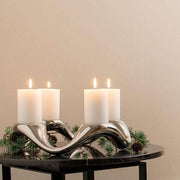 Cobra 13in Stainless Steel 4 Pillar Candle Holder by Constantin Wortmann for Georg Jensen Candleholder Georg Jensen 