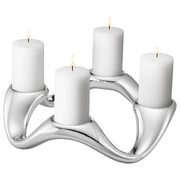 Cobra 13in Stainless Steel 4 Pillar Candle Holder by Constantin Wortmann for Georg Jensen Candleholder Georg Jensen 