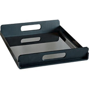 Vassily Rectangular Tray, with Handles 17.75" by Giulio Iacchetti for Alessi Tray Alessi 17.75" x 11.75" Steel/Black 