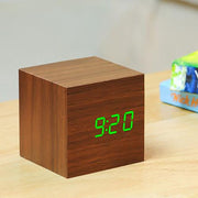 Cube Click Alarm Clock by Gingko Clocks Gingko Walnut/Green LED 