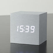 Cube Click Alarm Clock by Gingko Clocks Gingko Aluminum/White LED 